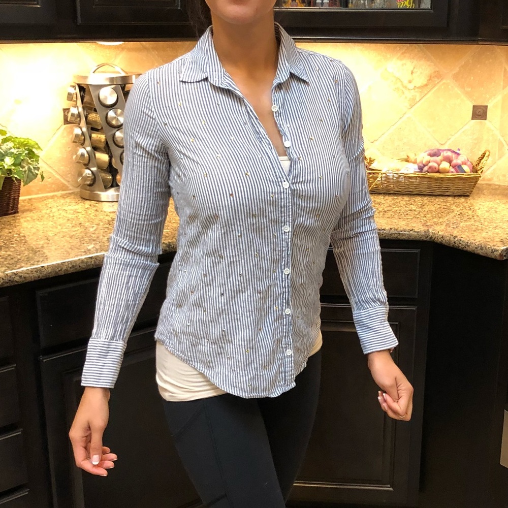 J crew sparkle button down